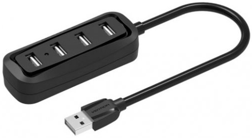 Концентратор Vention VAS-J, 4xUSB 2.0, черный (VAS-J43-B015)