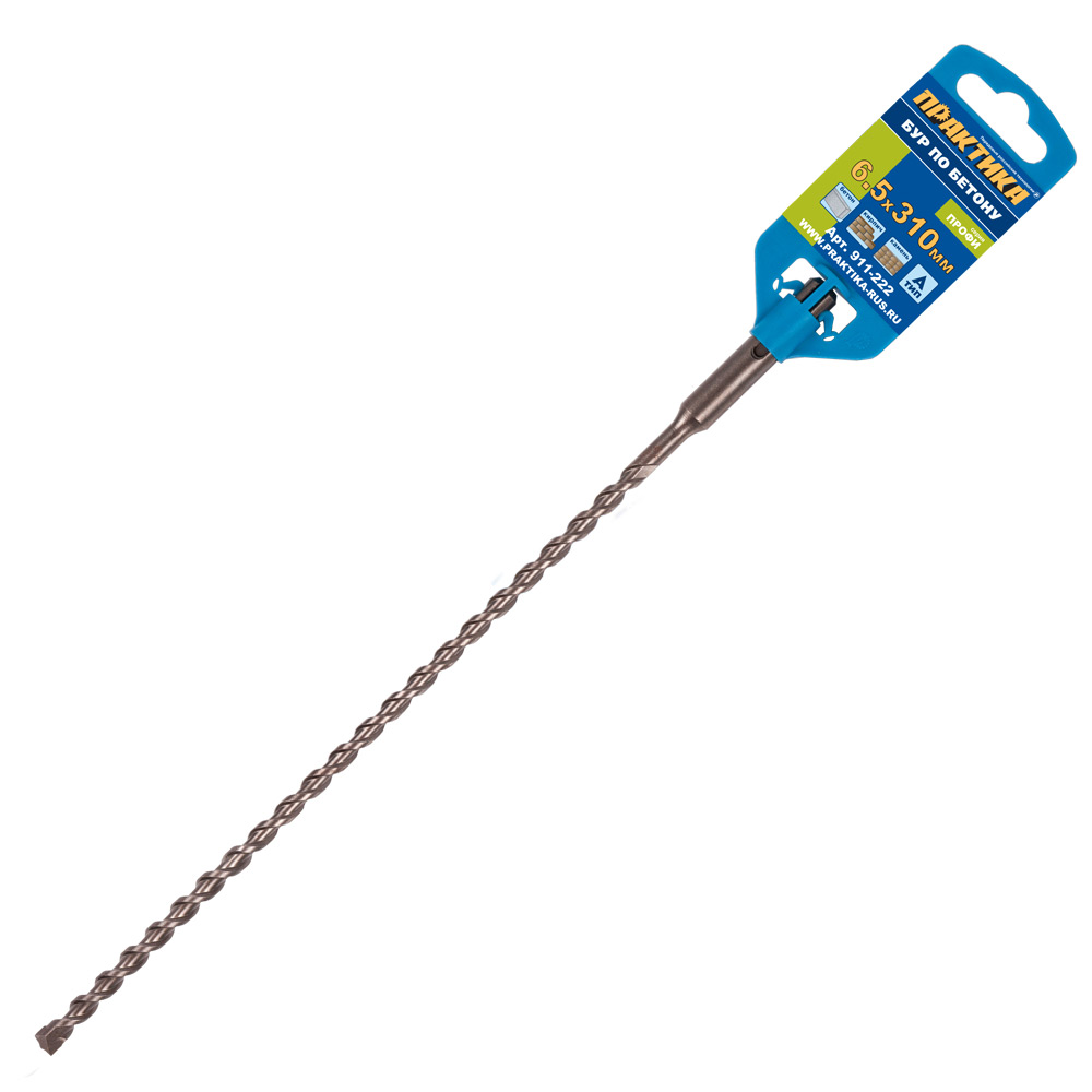 

Бур SDS plus ⌀6.5мм x 250мм/310мм ПРАКТИКА Профи (911-222)