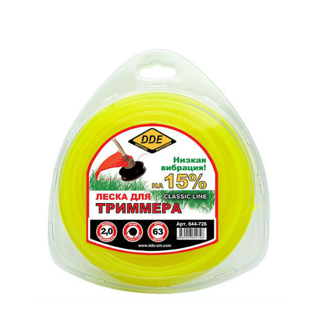 

Леска триммерная DDE Classic line, круг 2ммx63м (644-726), Classic line