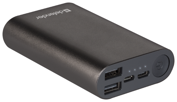 

Портативный аккумулятор (Powerbank) Defender Lavita Fast 6000B, 6000mAh, 2xUSB, 3A, Type-C, черный (83625), Lavita Fast 6000B