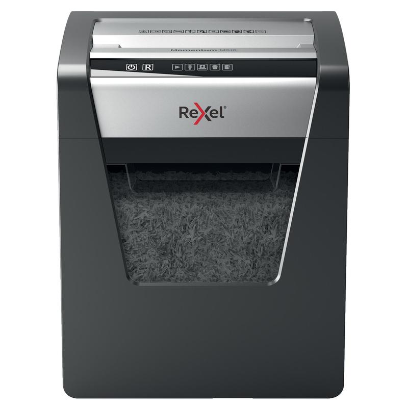 

Шредер Rexel Momentum M510, секретность P-5, фрагменты - 2ммx1.5см, 23л, 10 листов, скрепки, скобы (2104575EU), M510