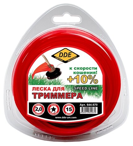 

Леска триммерная DDE Speed line, звезда 2ммx15м (644-870), Speed line