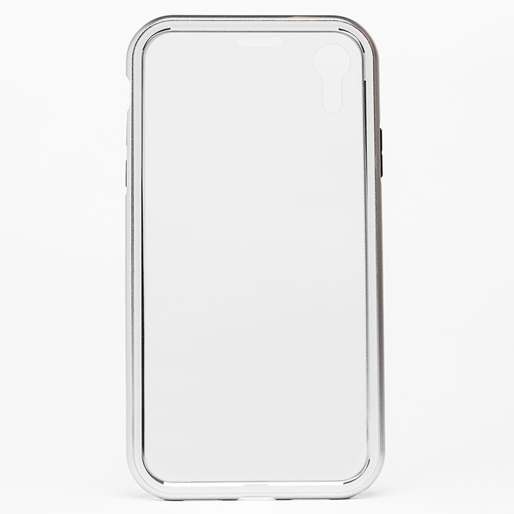 Чехол-накладка двусторонний 360 Magnetic Glass для смартфона Apple iPhone XR, серебристый (108712)