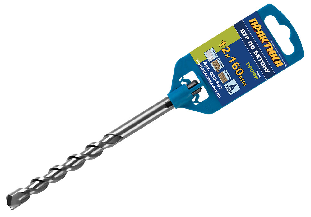 

Бур SDS plus ⌀12мм x 100мм/160мм ПРАКТИКА Профи (033-697)