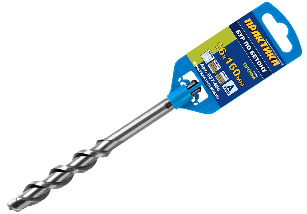 

Бур SDS plus ⌀16мм x 100мм/160мм ПРАКТИКА Профи (037-466)