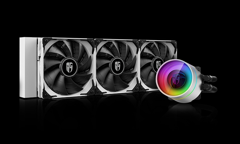 

Жидкостное охлаждение Deepcool Castle 360EX WHITE для Socket 115x/2011/2011-3/1356/1366/AM4/AM3/AM3+/FM1/AM2+/FM2/FM2+, 3x120мм, RGB LED (DP-GS-H12W-CSL360EXWH), Castle 360EX WHITE