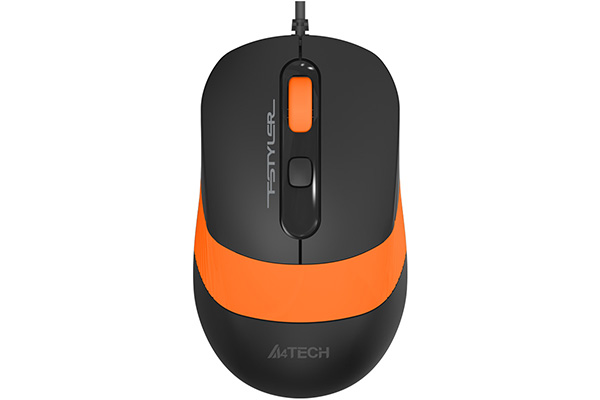 Мышь A4Tech Fstyler FM10, USB, черный/оранжевый