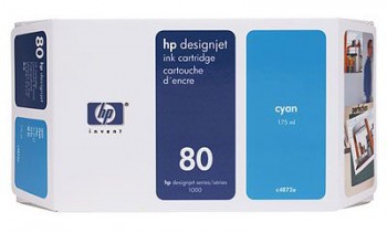 

Картридж струйный HP 80 (C4846A), голубой, оригинальный, объем 350мл, для HP Designjet 1050c / 1050c Plus / 1055cm / 1055cm Plus, 80