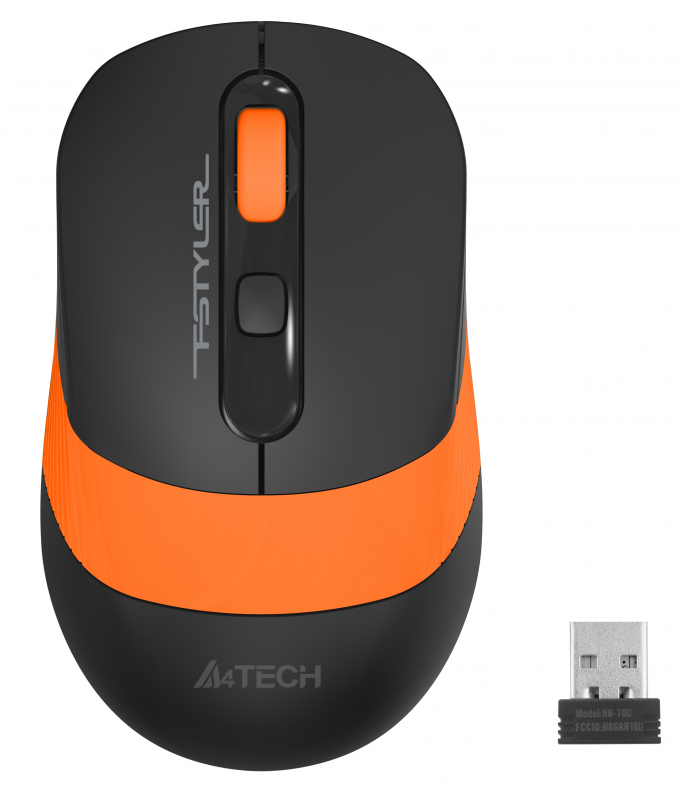 Мышь A4Tech FG10S, USB, черный/оранжевый