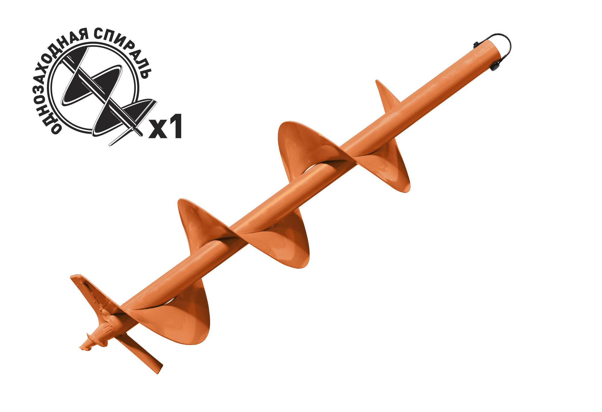 Шнек для мотобура Carver GDB-200, однозаходный для грунта