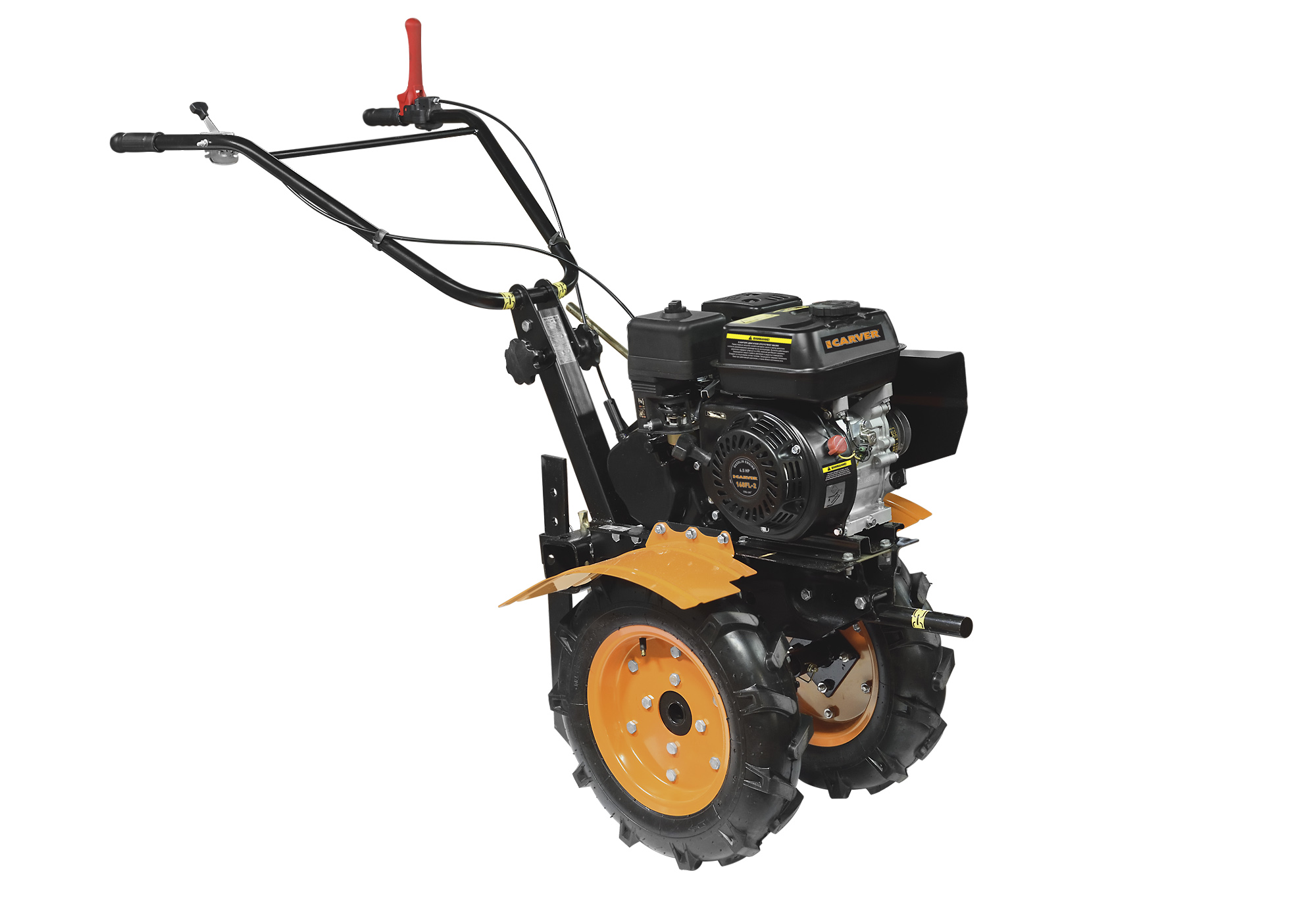 

Мотоблок Carver MT-651, 4.8 кВт, 6.53 л.с., бензиновый, глубина культивирования 30 см, MT-651