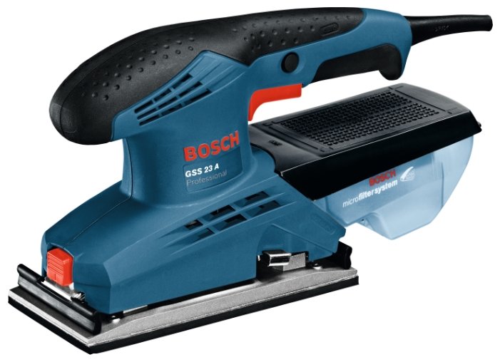 

Вибрационная шлифмашина BOSCH GSS 23 A, сетевая, 190Вт, 24000кол/мин, лента 230мм x 93мм, пылесборник, 1.7кг (0601070400), GSS 23 A