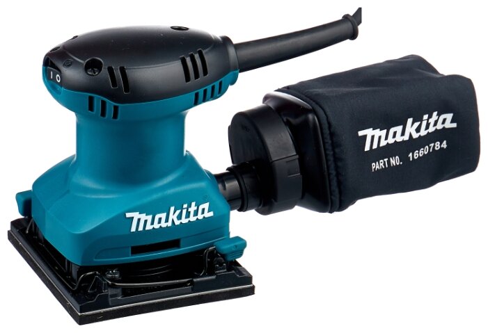 Вибрационная шлифмашина Makita BO4557, сетевая, 160 Вт, 14000 кол/мин, лента 14 см x 11.4 см, пылесборник, 900 г