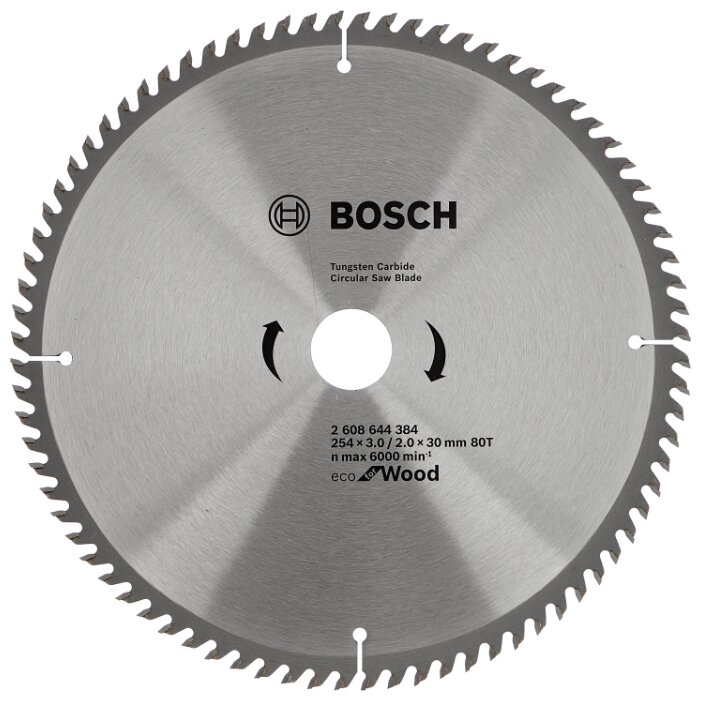 Пильный диск BOSCH Eco Wood, ⌀25.4 см x 3 см по дереву
