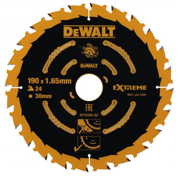 

Пильный диск DeWALT Extreme, ⌀190мм x 30мм по дереву, поперечный, продольный, 24T, 1шт. (DT10304-QZ)