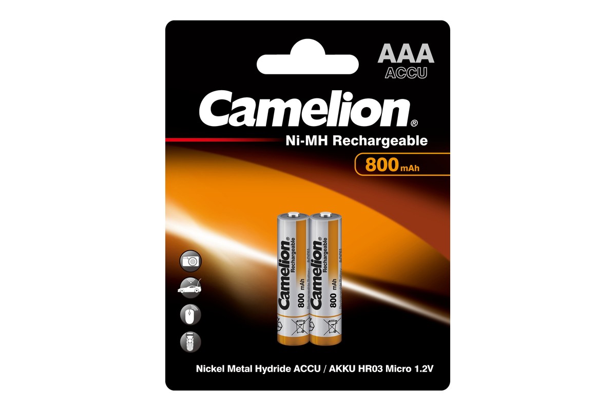 Аккумулятор Camelion, NH-AAA800BP2, AAA, 800 мА·ч, 2 шт