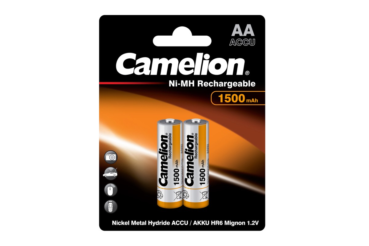 Аккумулятор Camelion, NH-AA1500BP2, AA, 1.5 А·ч, 2 шт