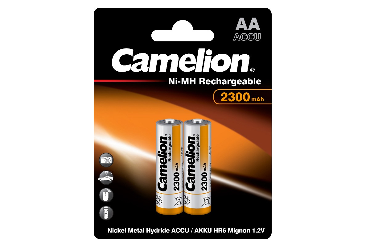 

Аккумулятор Camelion NH-AA2300BP2, AA, 1.2V 2300mAh, 2шт, NH-AA2300BP2