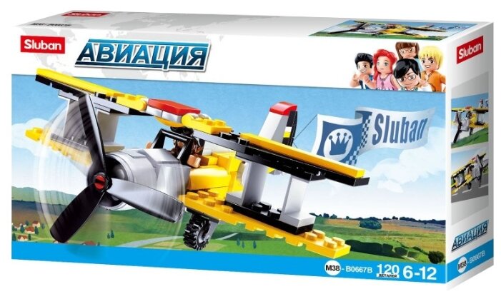 

Конструктор SLUBAN "Авиация: Почтовый биплан", деталей: 120 (M38-B0667B), "Авиация: Почтовый биплан"