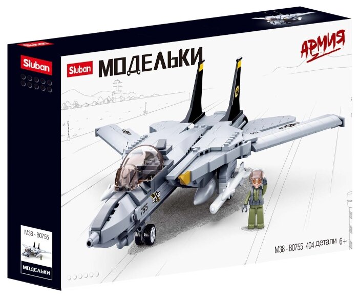 

Конструктор SLUBAN "Армия: Истребитель F14", деталей: 404 (M38-B0755), "Армия: Истребитель F14"