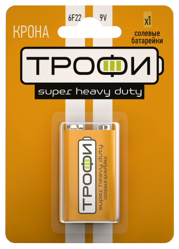 

Батарея Трофи 6F22-1BL, 6F22, 9V, 1шт. (Б0023144)