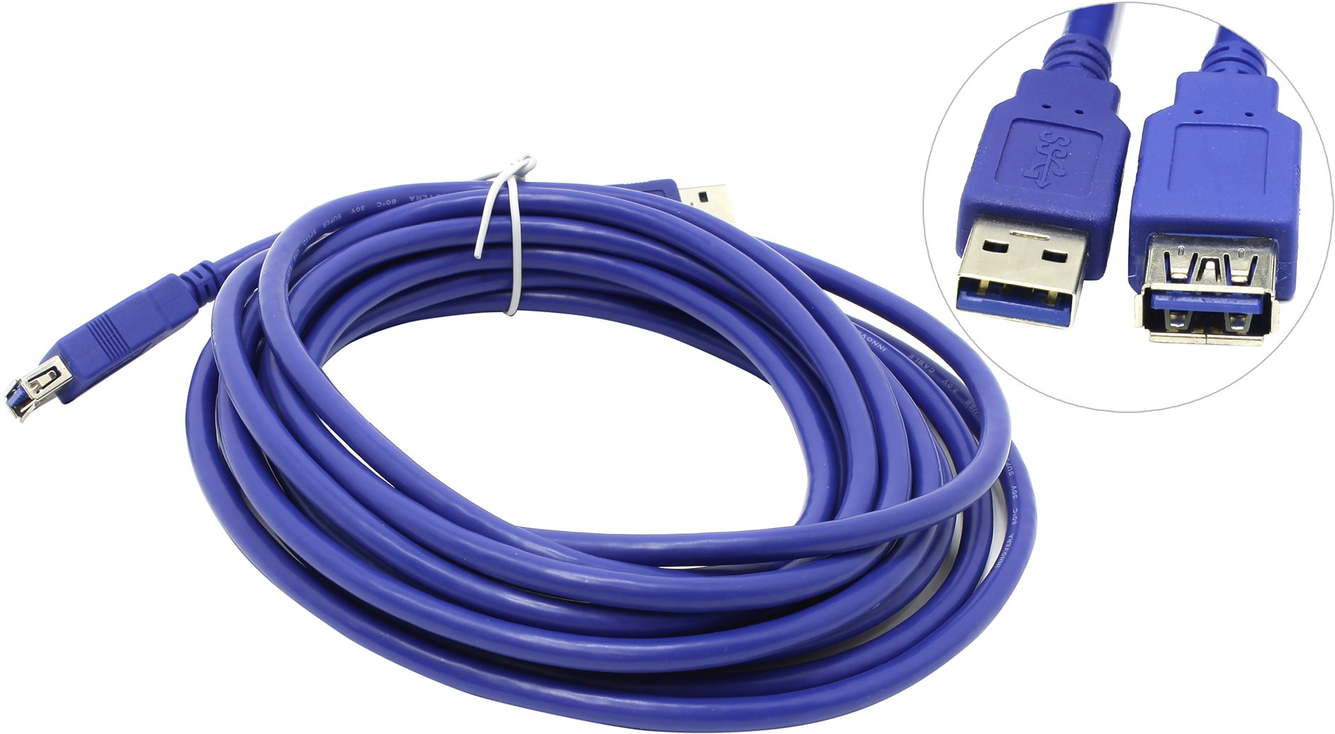 

Кабель-удлинитель VCOM USB 3.0(AM)-USB 3.0(AF), 5м, синий (VUS7065-5M)