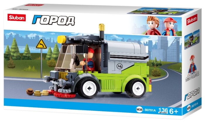 

Конструктор SLUBAN "Город: Уборочный автомобиль", деталей: 136 (M38-B0781A), "Город: Уборочный автомобиль"