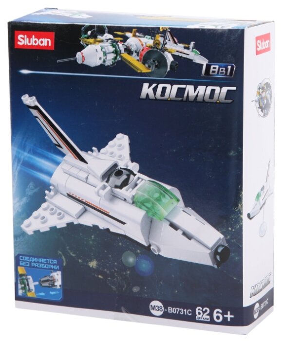 

Конструктор SLUBAN "Космос: Мини-шаттл", деталей: 62 (M38-B0731C), "Космос: Мини-шаттл"