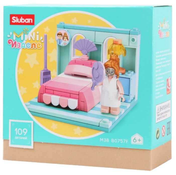 

Конструктор SLUBAN "Мини-комната: Спальня", деталей: 109 (M38-B0757F), "Мини-комната: Спальня"