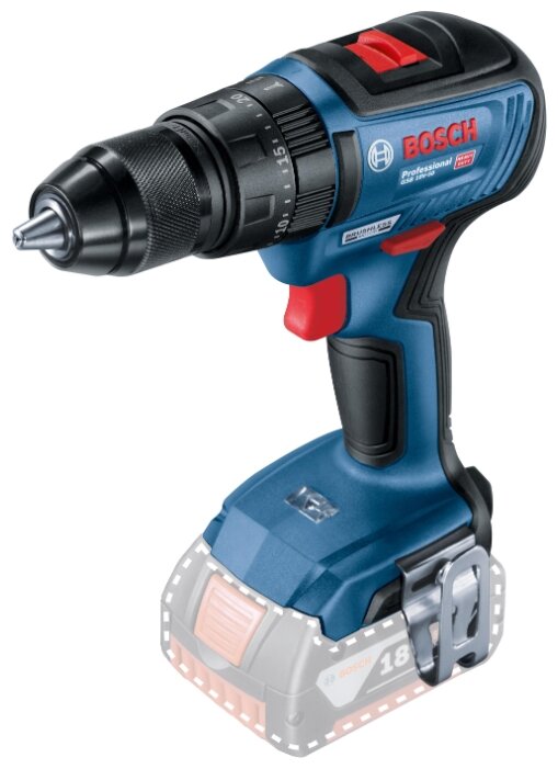 Дрель-шуруповерт Bosch GSB 18V-50, аккумуляторный, 50 Н·м, 1800 об/мин, 18V, 2 А·ч, Li-Ion, два акб, быстрозажимной патрон, кейс, 1.1кг (06019H5120)