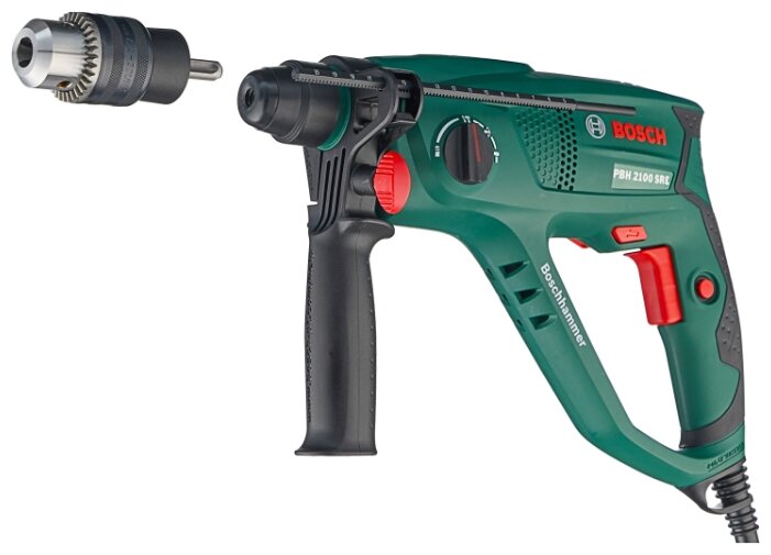 

Перфоратор BOSCH PBH 2100 SRE, сетевой, SDS-Plus, 550Вт, 1.7 Дж, 2300 об/мин, 5800 уд/мин, кейс, 2.2кг (06033A9321), PBH 2100 SRE