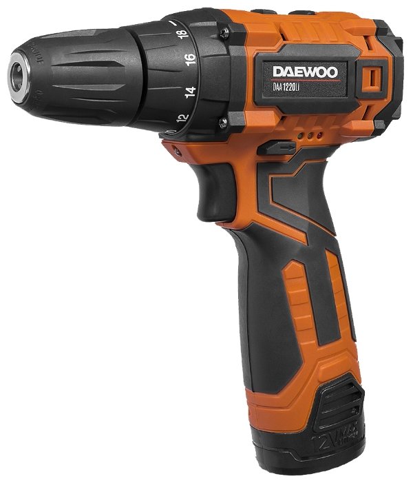 

Дрель-шуруповерт Daewoo Power Products DAA 1220Li, аккумуляторный, 30 Н·м, 1350 об/мин, 12V, 1.5 А·ч, Li-Ion, два акб, быстрозажимной патрон, кейс, 2.07кг (DAA 1220Li), DAA 1220Li
