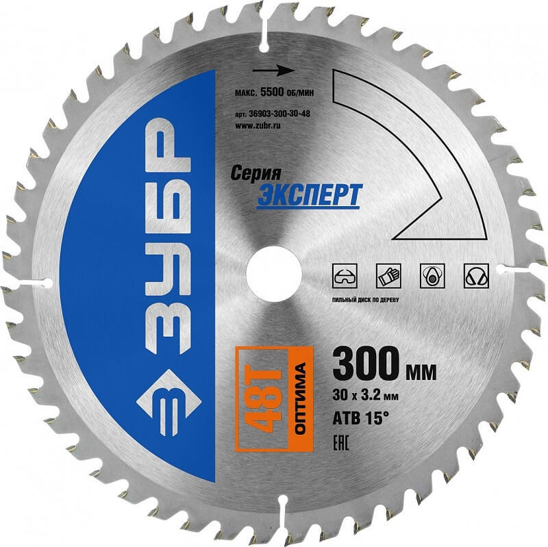 

Пильный диск ЗУБР Эксперт, ⌀30 см x 3 см по дереву, оптимальный рез, 48Т, 1 шт. (36903-300-30-48)