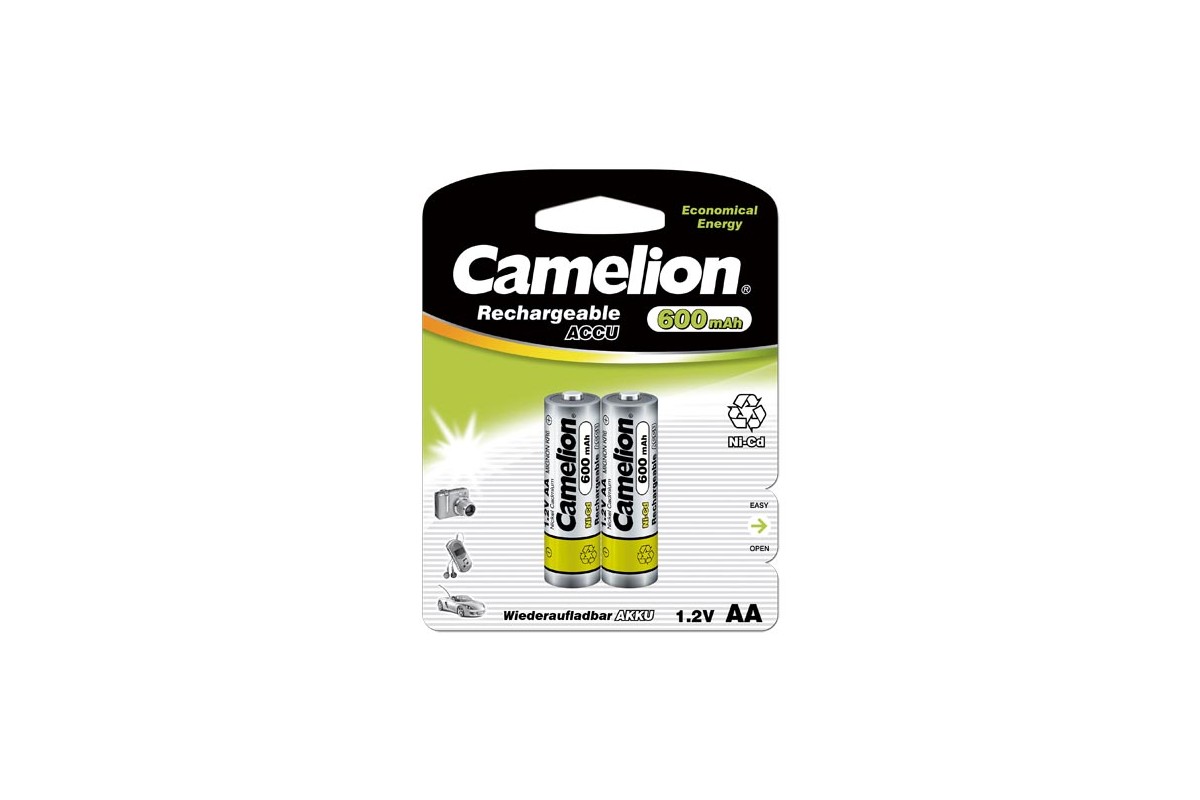 Аккумулятор Camelion, NC-AA600BP2, AA, 600 мА·ч, 2 шт