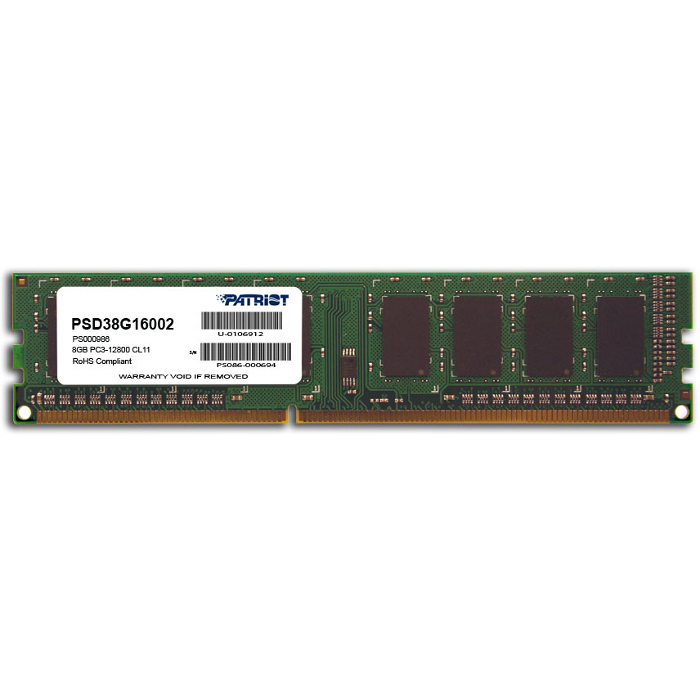 Память DDR3 DIMM 8Gb, 1600MHz Patriot Memory (PSD38G16002)