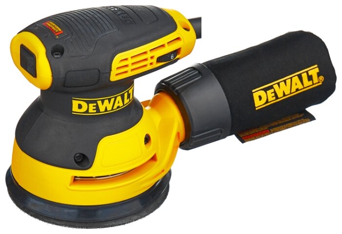 Эксцентриковая шлифовальная машина DeWALT DWE6423, сетевая, 280Вт, 125мм, 12000 об/мин, пылесборник, 1.28кг