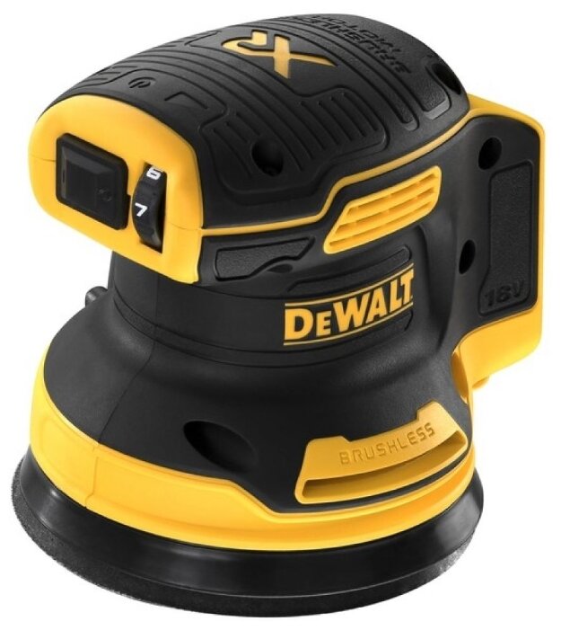 Эксцентриковая шлифовальная машина DeWALT DCW210N-XJ, аккумуляторная, 125мм, 12000 об/мин, поставляется без аккумуляторов и зарядного устройства, 1.7кг