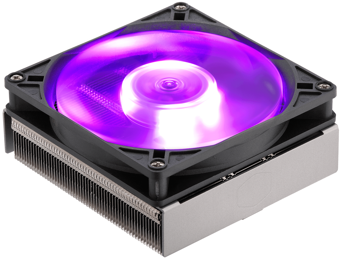 

Кулер для процессора COOLERMASTER MasterAir G200P для Socket/115x/1200/AM2+/AM3/AM3+/FM1/AM4/FM2/FM2+, 92мм, 2600rpm, 28 дБ, 95Вт, 4-pin PWM, Al, RGB (MAP-G2PN-126PC-R1), MasterAir G200P