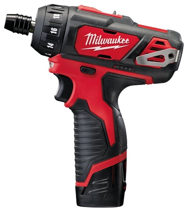 

Шуруповерт Milwaukee M12 BD-202C, аккумуляторный, 30 Н·м, 1500 об/мин, 12V, 2 А·ч, Li-Ion, два акб, кейс, 1.2кг, M12 BD-202C