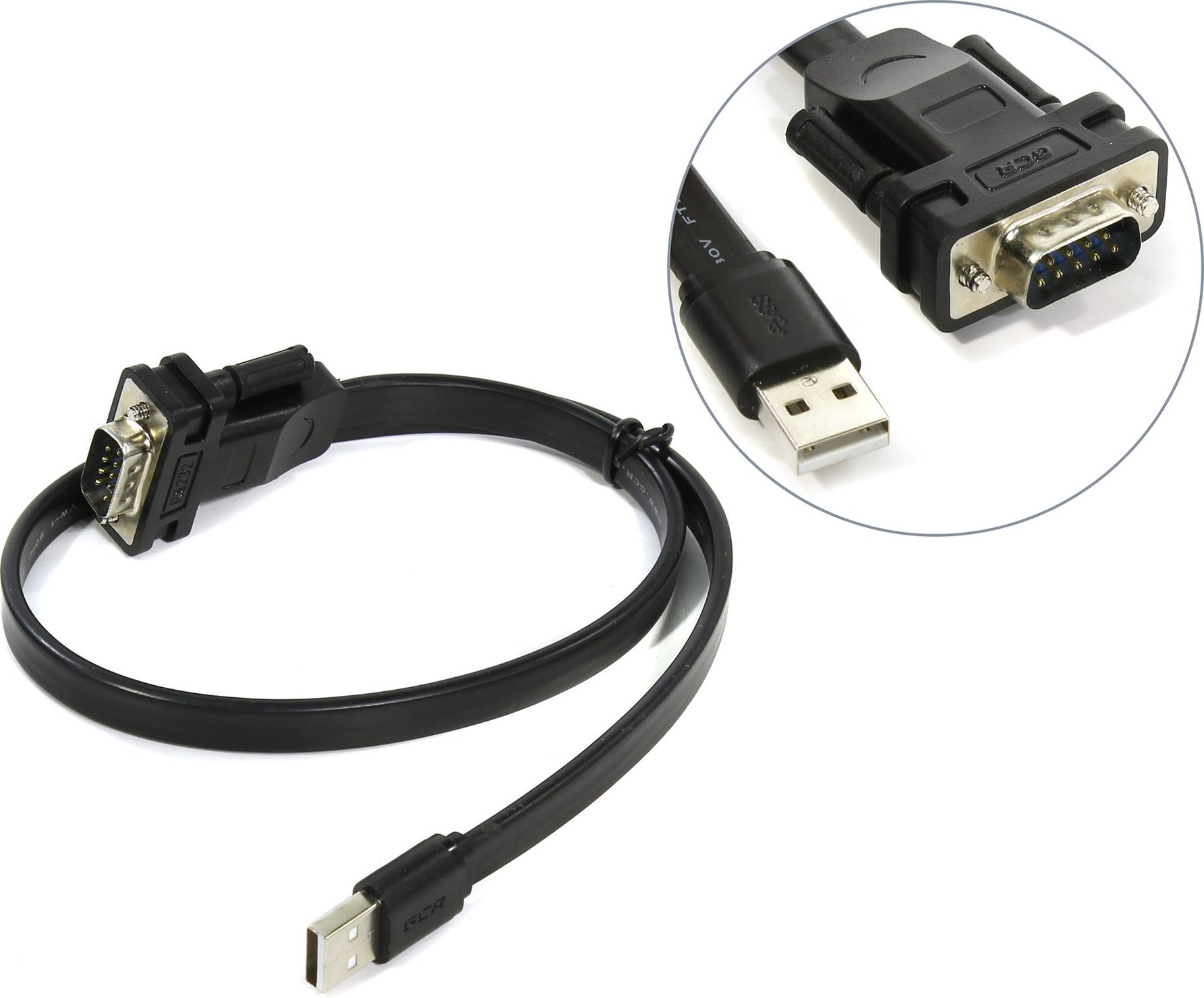 

Кабель Greenconnect USB 2.0(AM)-COM(9M), плоский, 1.5м, черный (GCR-UOC5M-BCG-1.5m)