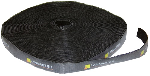 Стяжка-липучка Lanmaster LAN-VCM30M-BK, 2 см x 30м, 1 шт., в рулоне, черный