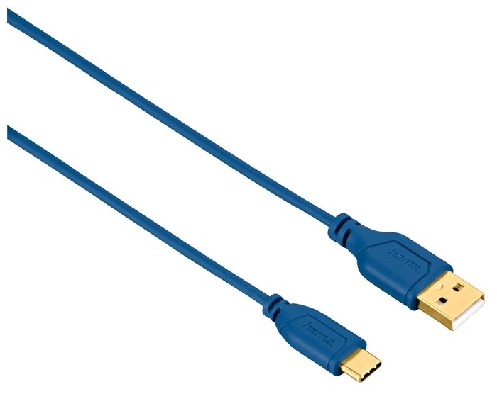 

Кабель Hama USB-Type-C, Позолоченные разъемы, 75см, синий (135785)