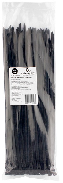 Стяжка Cablexpert, 3.6 мм x 300 мм, 100 шт. (NYT-300x3.6B)