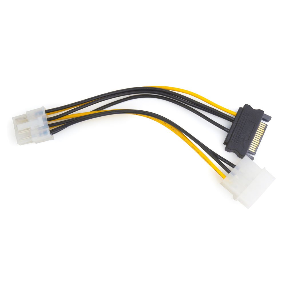Переходник питания (адаптер) Molex(M)/SATA 15-pin(M)-PCI-E 8-pin(M) Cablexpert 15 см