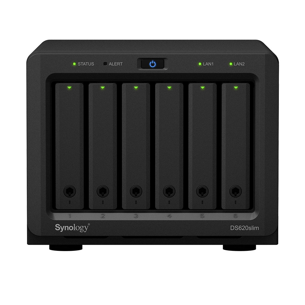 

Сетевой накопитель (NAS) Synology DiskStation DS620slim, слоты 6x2.5" SATA3, 2x1 Гбит/с, 2xUSB 3.X, Intel Celeron J3355/2x2 ГГц, DDR3L 2Gb, (DS620slim), DS620slim