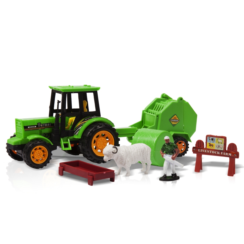 Спецтехника Handers "Трактор с прицепом: Посевные работы", 29.5 см, зеленый