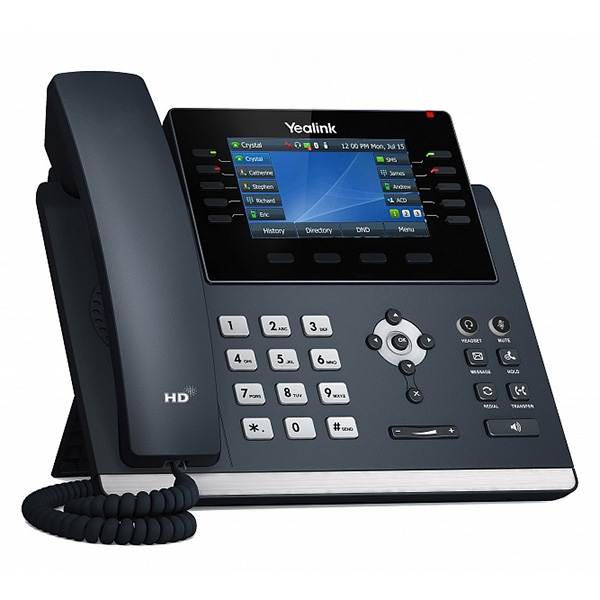 VoIP-телефон Yealink SIP-T46U, 16 SIP-аккаунтов, цветной дисплей, PoE, черный (SIP-T46U)