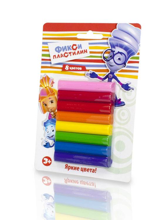 Масса для лепки Фиксики, 8 цветов, 100 г