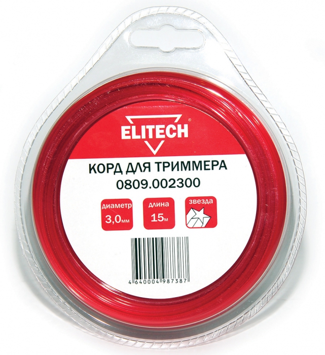 

Леска триммерная Elitech, звезда 3ммx15м (0809.002300)