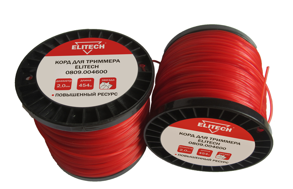 

Леска триммерная Elitech, звезда 2ммx454м (0809.004600)